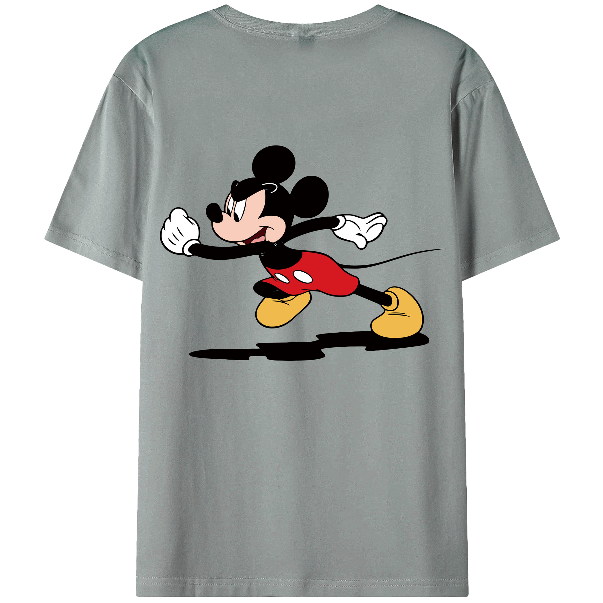 ミッキーマウス Mickey Mouse 綿100％ メンズ半袖Tシャツ（バックプリント） 通気性